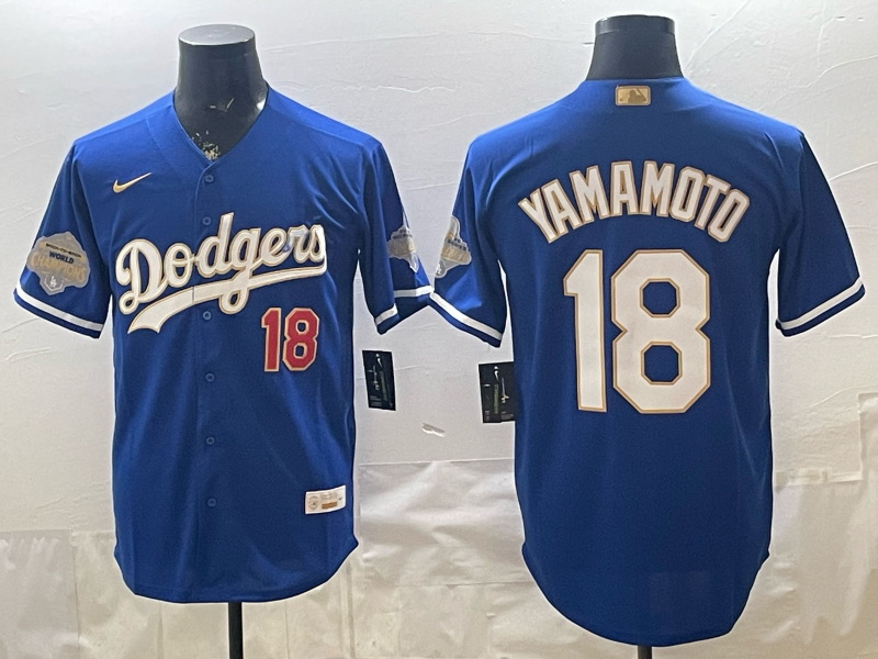 Men Los Angeles Dodgers #18 Yamamoto blue Game 2026 Nike MLB Jersey 0408002
